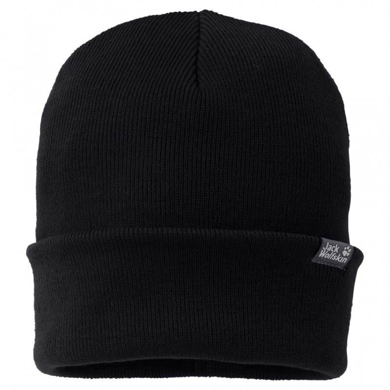 Шапка унісекс Jack Wolfskin RIB HAT чорна 1903891-6000 — фото 1