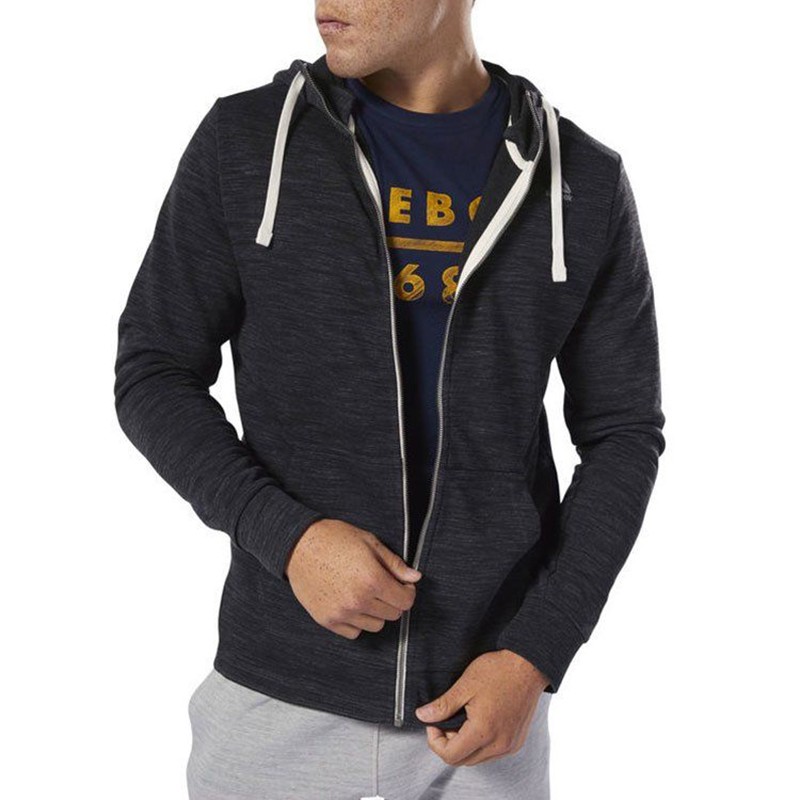 Толстовка мужская Reebok Essentials Marble Group Full Zip черная DP6129 — фото 2