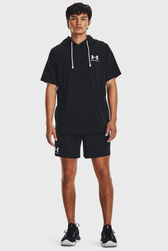 Шорты мужские Under Armour UA Rival Terry 6in Short черные 1382427-001 изображение 4