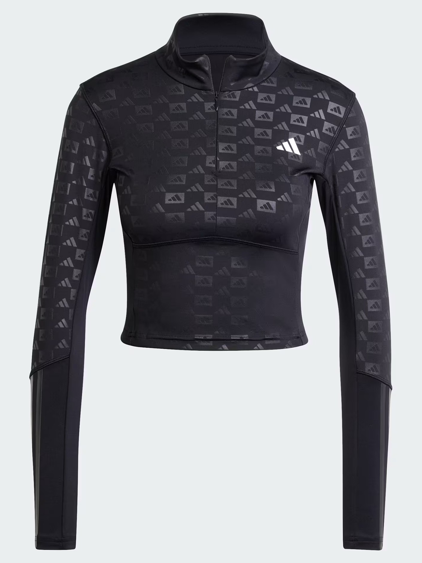 Футболка женская Adidas HYGLM 1/4ZIP Q4 черная IK5501 изображение 8