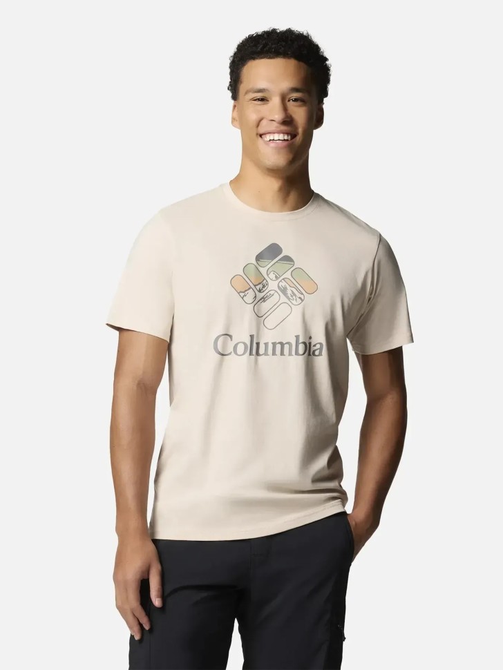 Футболка чоловiча Columbia M Rapid Ridge™ Graphic Tee бежево-сіра 1888811-280 изображение 4