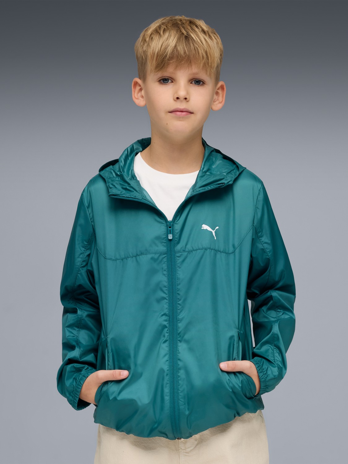 Вітрівка дитяча Puma Ess Regular Windbreaker зелена 68516541 изображение 2