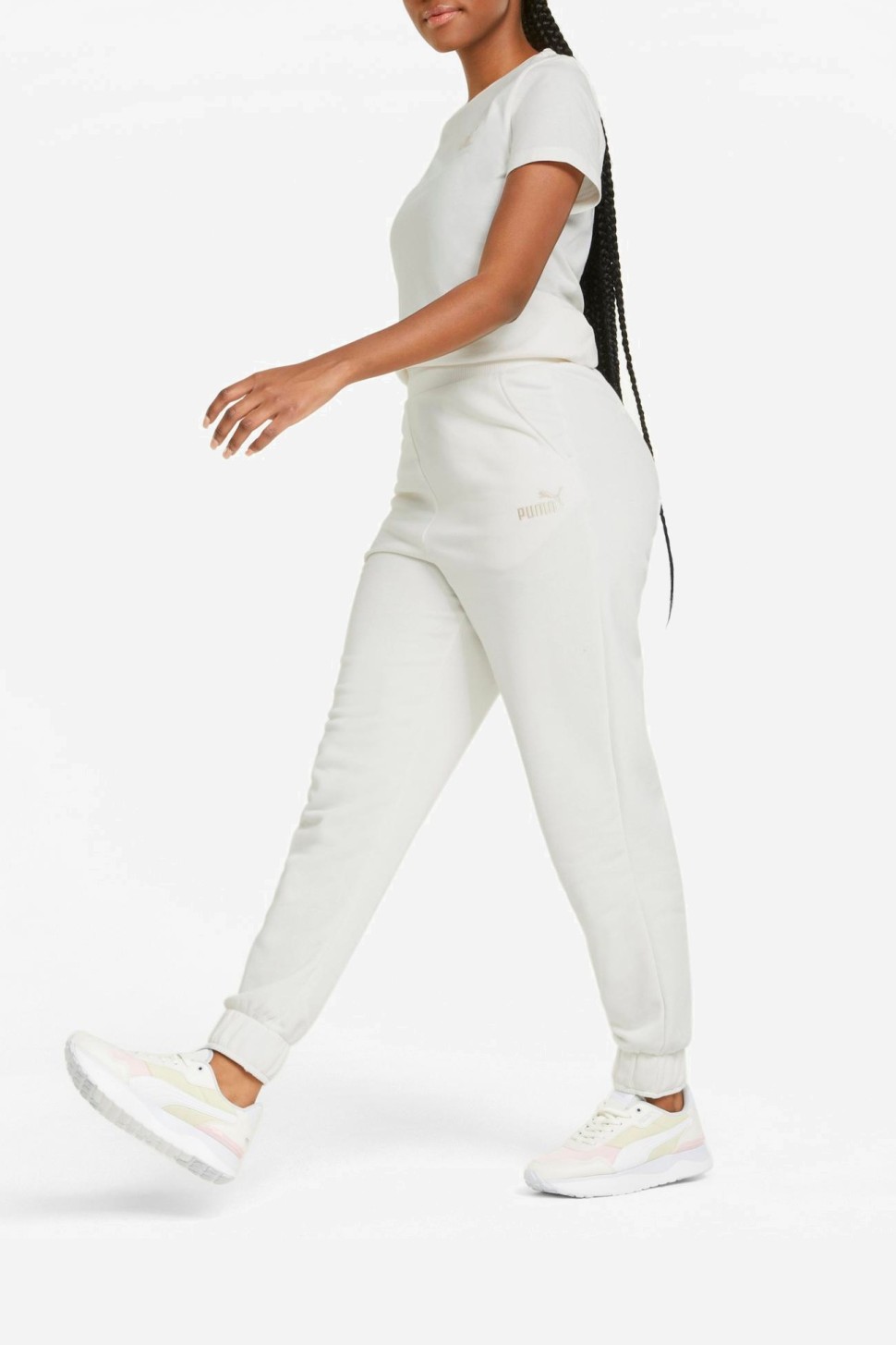 Штани жіночі Puma Ess+ Embroidery Pants бежеві 84709399 — фото 3