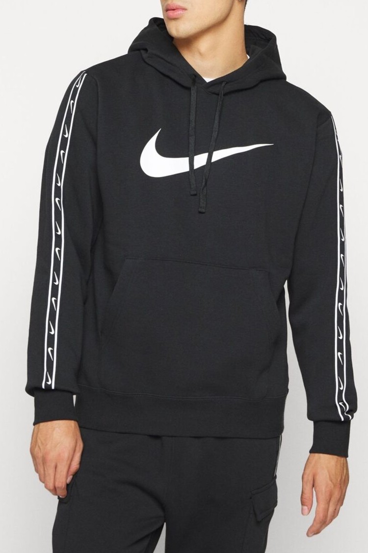Толстовка чоловіча Nike M Nsw Repeat Sw Flc Po Hood Bb чорна DX2028-010 изображение 2