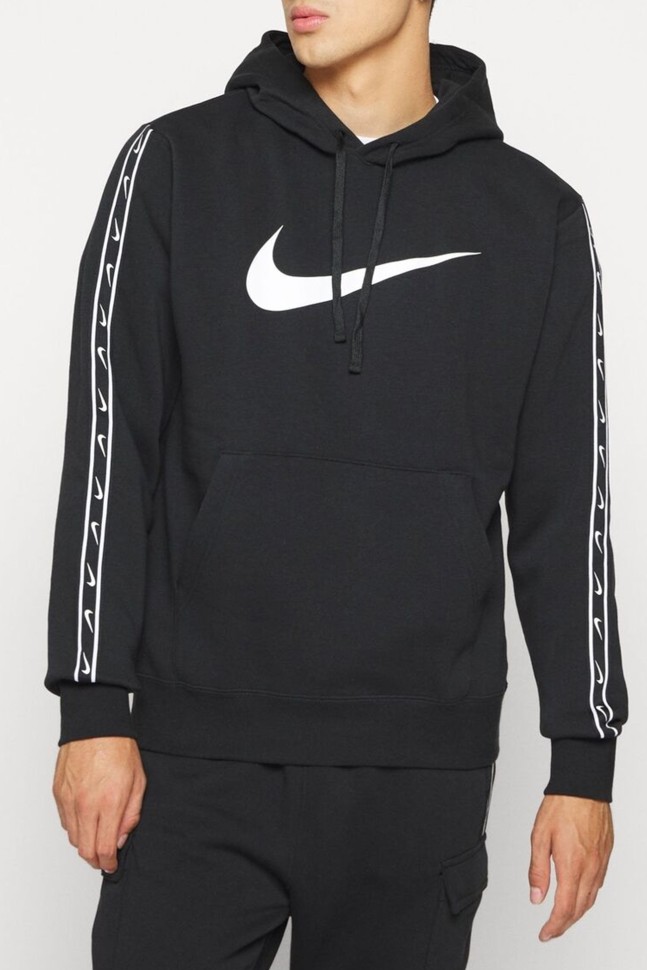 Толстовка чоловіча Nike M Nsw Repeat Sw Flc Po Hood Bb чорна DX2028-010 изображение 2