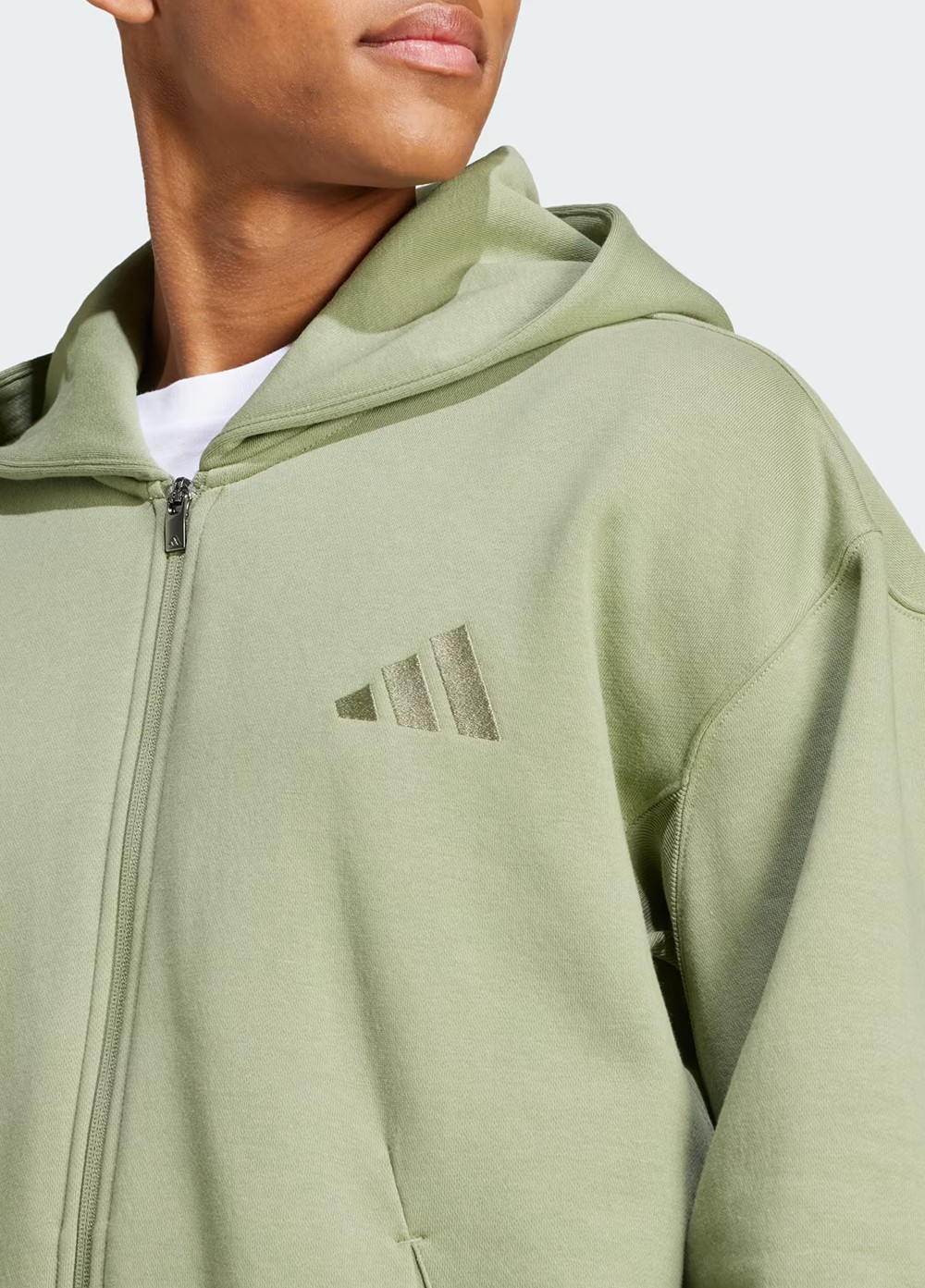 Толстовка мужская Adidas M A SZN FL FZ оливковая IY4161 изображение 5