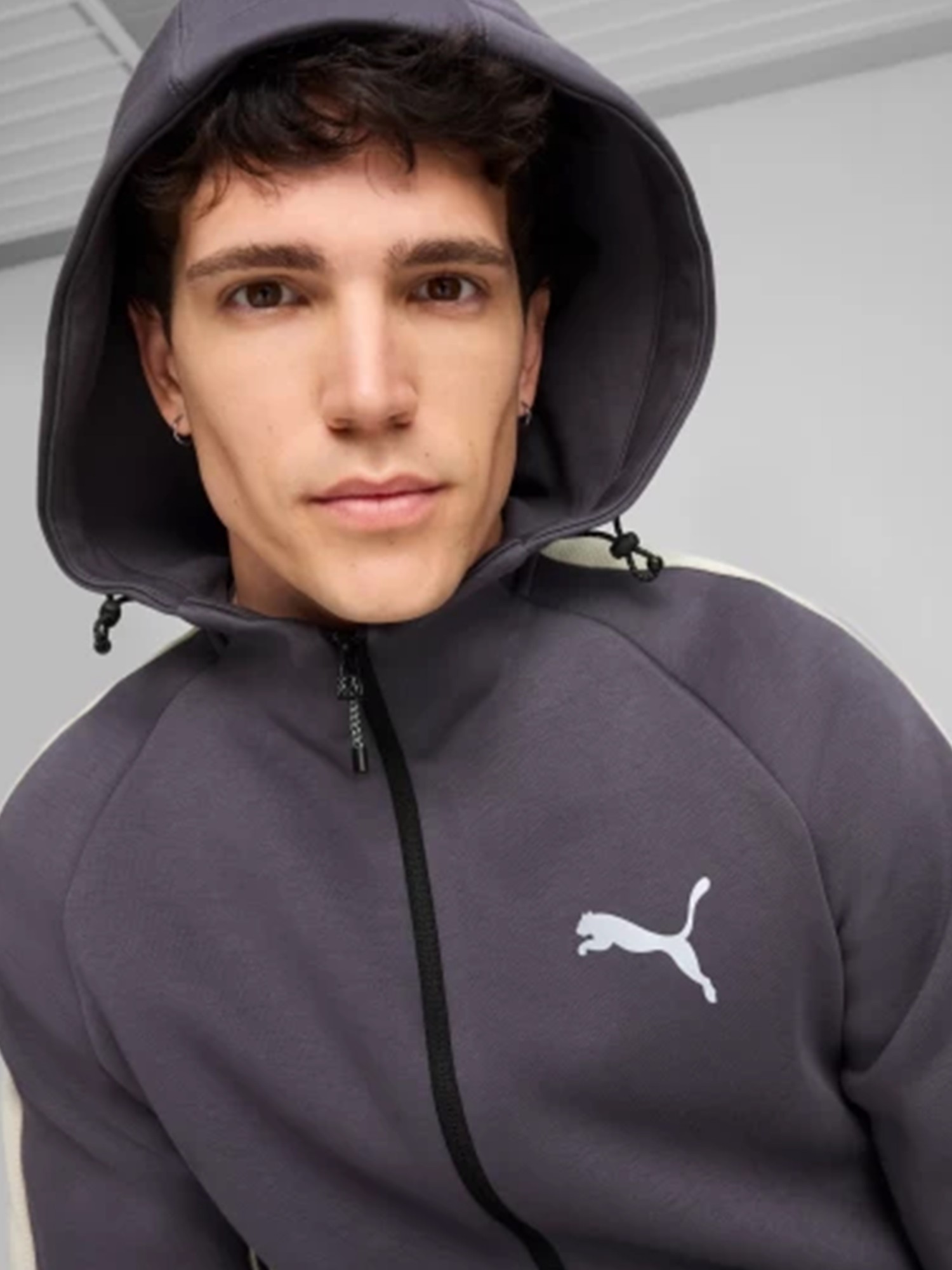 Толстовка мужская Puma EVOSTRIPE Full-Zip Hoodie DK серая 68170069 изображение 5