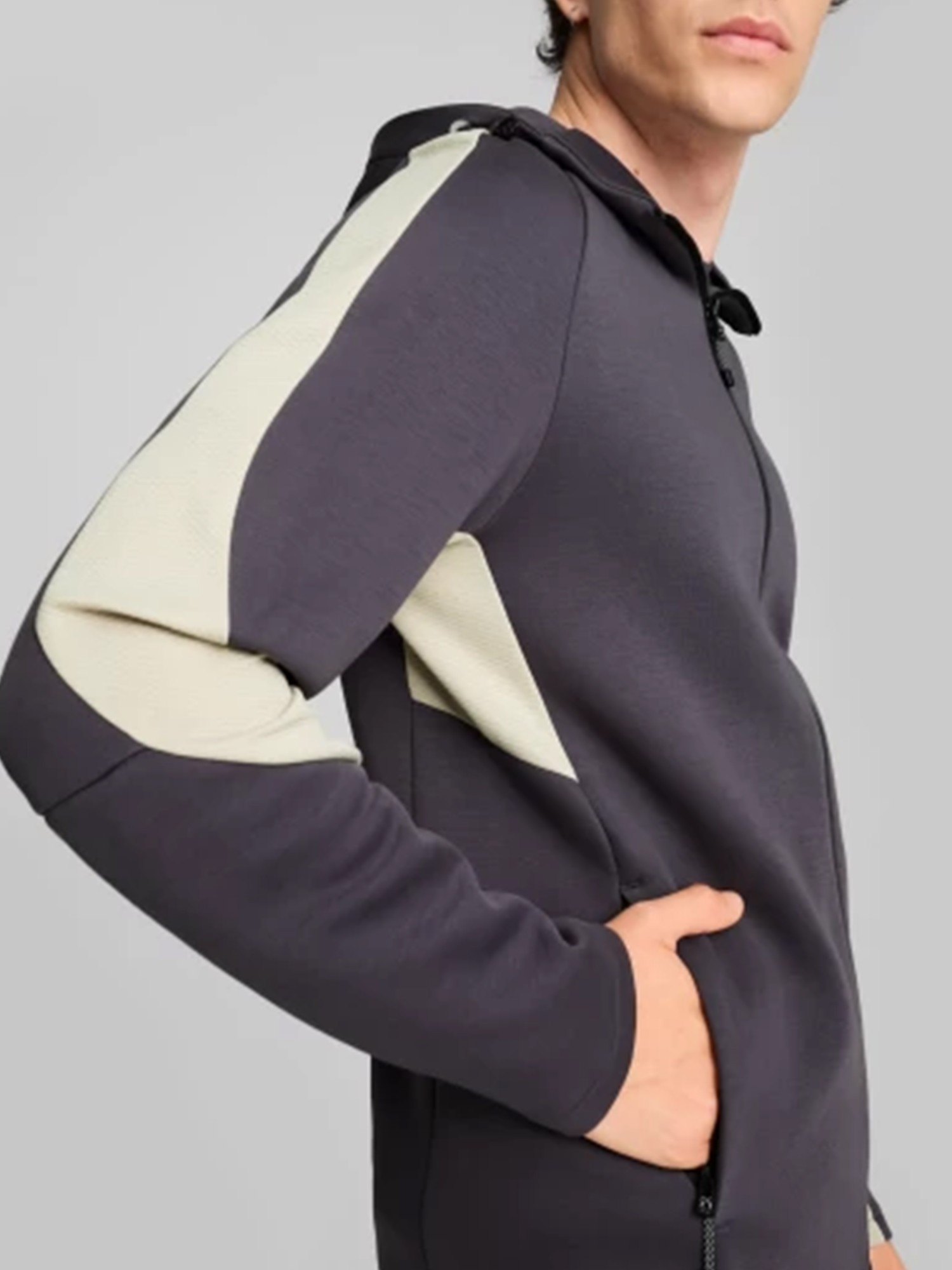 Толстовка мужская Puma EVOSTRIPE Full-Zip Hoodie DK серая 68170069 изображение 6