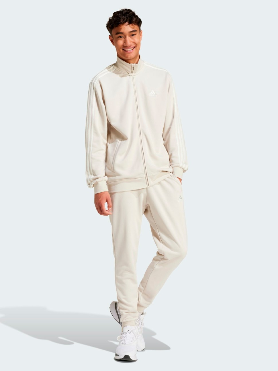 Костюм чоловічий Adidas M 3S FT TT TS молочний IY6653 — фото 2
