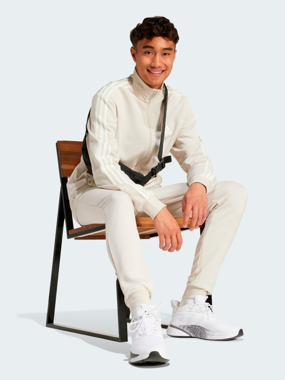 Костюм чоловічий Adidas M 3S FT TT TS молочний IY6653 — фото 6