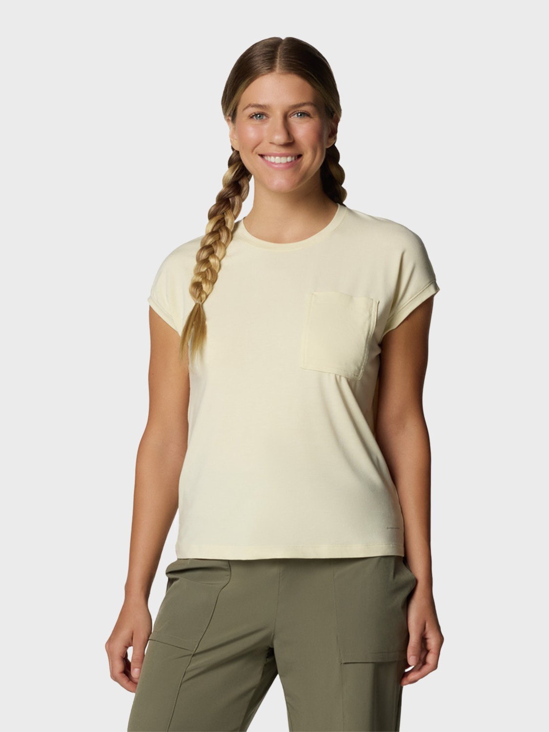 Футболка женская Columbia Boundless Trek™ Short Sleeve Tee желтая 2033481-758 изображение 2