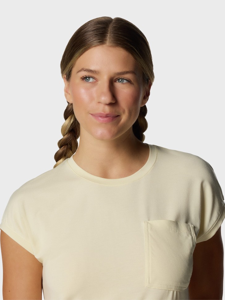Футболка женская Columbia Boundless Trek™ Short Sleeve Tee желтая 2033481-758 изображение 5
