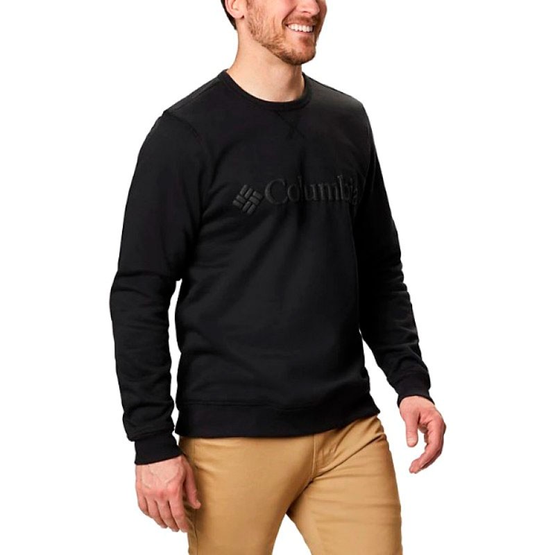 Толстовка мужская Columbia Logo Fleece Crew черная 1884931-011