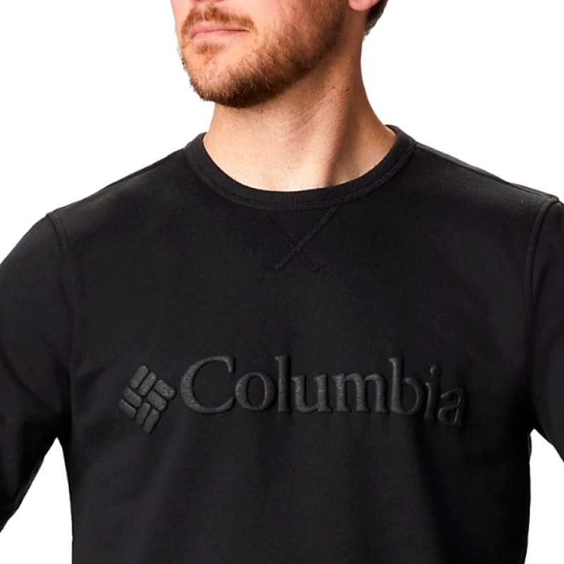Толстовка мужская Columbia Logo Fleece Crew черная 1884931-011 — фото 2
