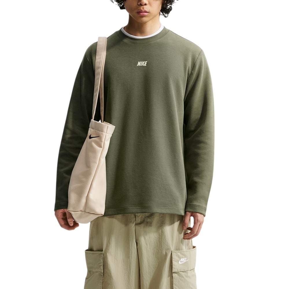 Толстовка мужская Nike M NK CLUB VARSITY LS CREW хаки IU0792-222