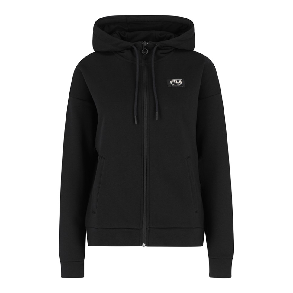 Толстовка женская Fila черная 110593-99 — Sport City Толстовка женская Fila черная 110593-99