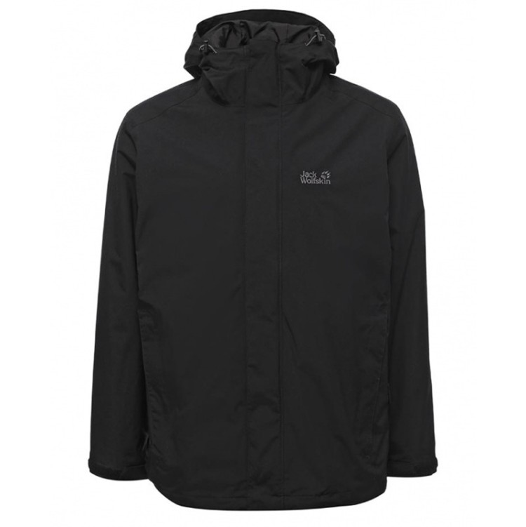 Куртка 3 в 1 мужская Jack Wolfskin черная 1105743-6000 изображение 1