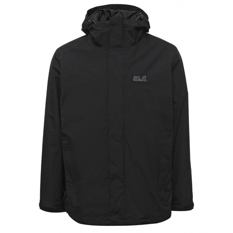 Куртка 3 в 1 мужская Jack Wolfskin черная 1105743-6000 изображение 1