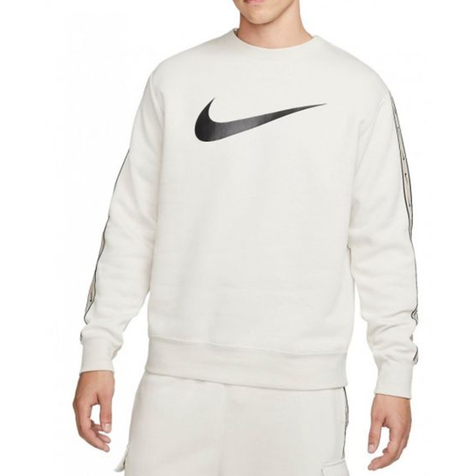 Толстовка чоловіча Nike M Nsw Repeat Sw Flc Crew Bb бежева DX2029-072