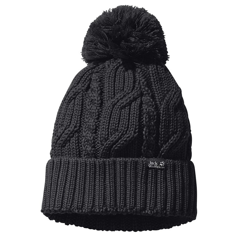 Шапка унісекс Jack Wolfskin STORMLOCK POMPOM BEANIE чорна 1905091-6000 — фото 1