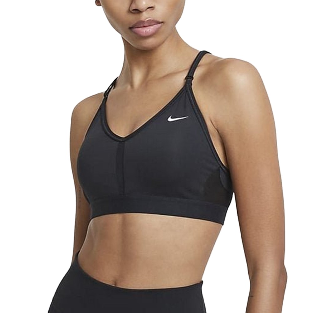 Бра женский Nike W NK INDY BRA V-NECK черный CZ4456-010