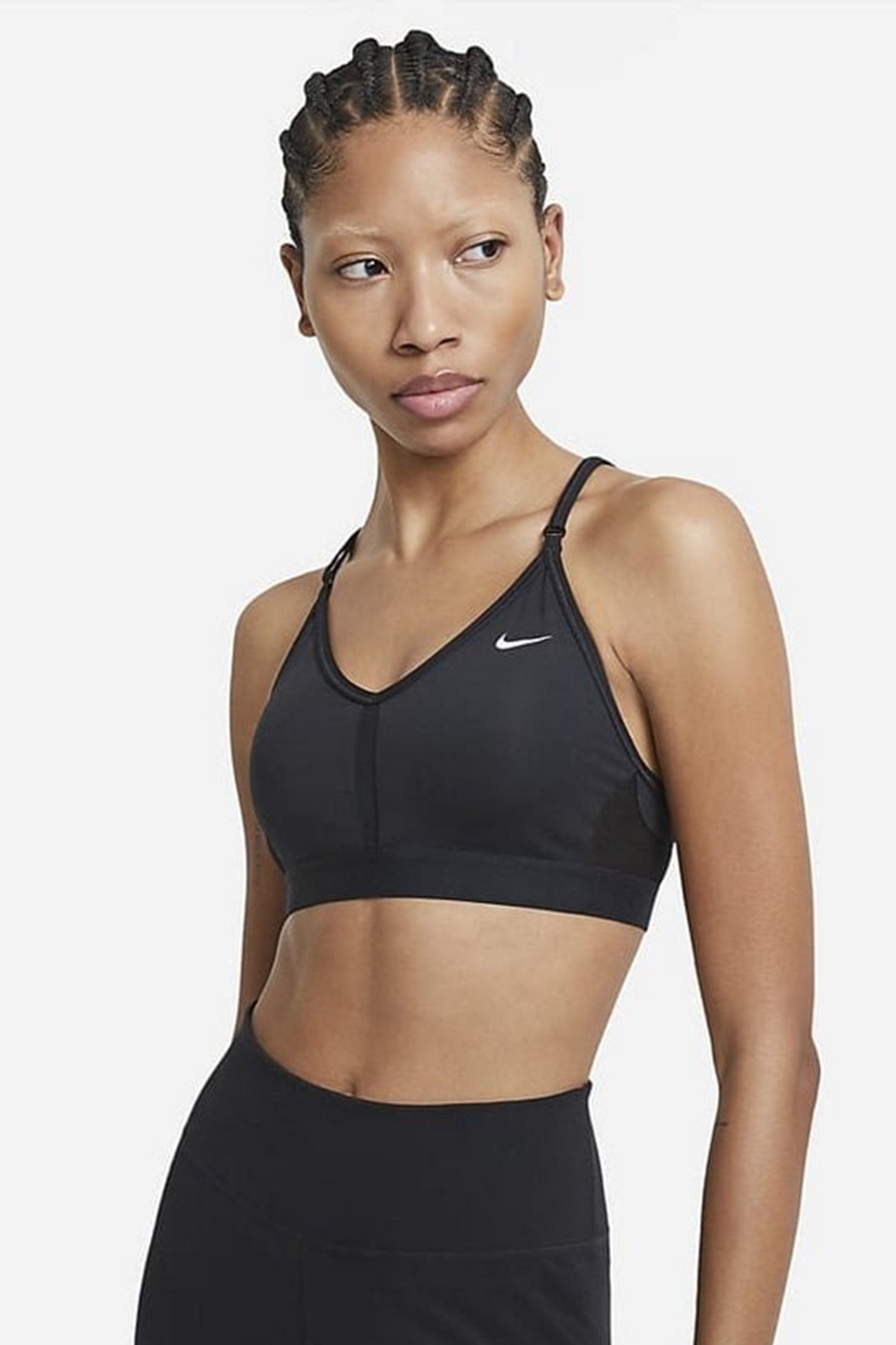 Бра женский Nike W NK INDY BRA V-NECK черный CZ4456-010 изображение 2