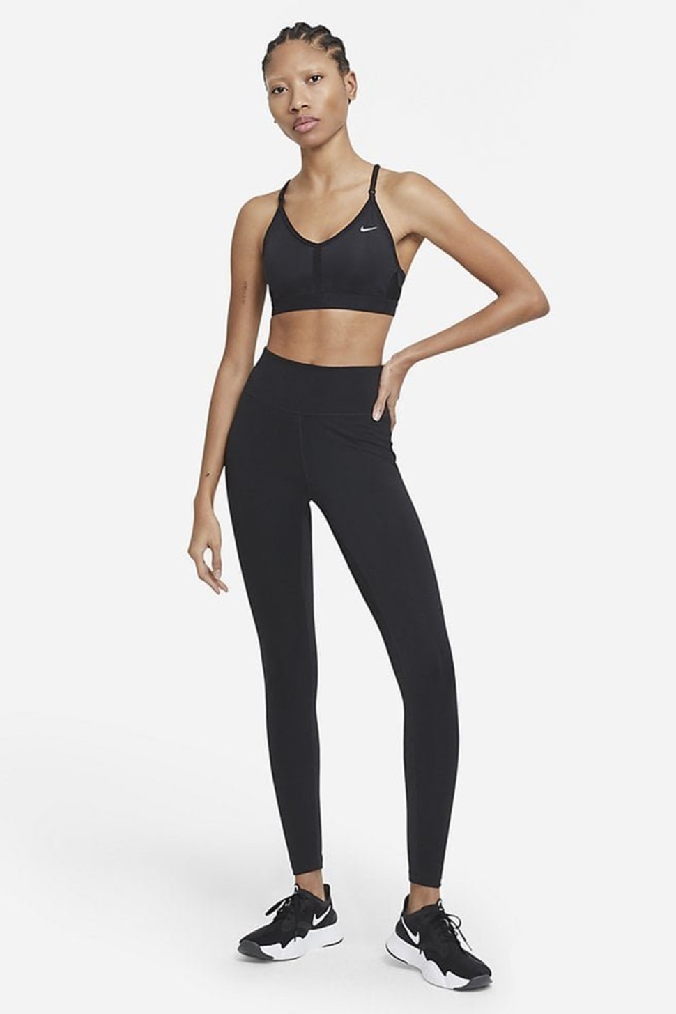 Бра жіночий Nike W NK INDY BRA V-NECK чорний CZ4456-010 — фото 4