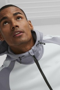 Толстовка мужская Puma EVOSTRIPE Full-Zip Hoodie серая 67331369 изображение 4