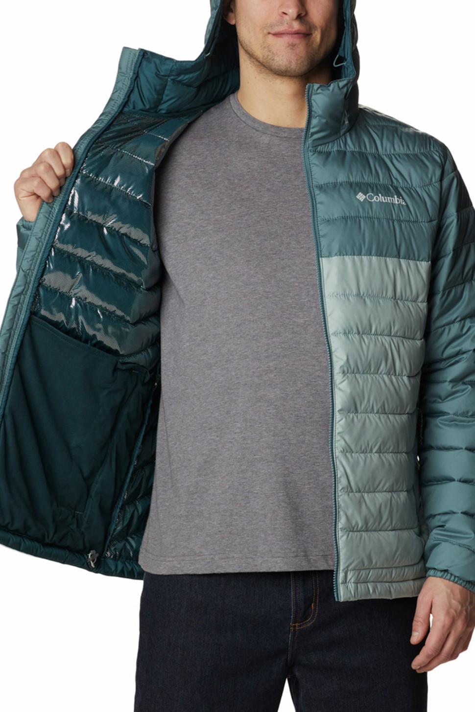 Куртка чоловіча Columbia Powder Lite™ Hooded Jacket зелена 1693931-350 — фото 6