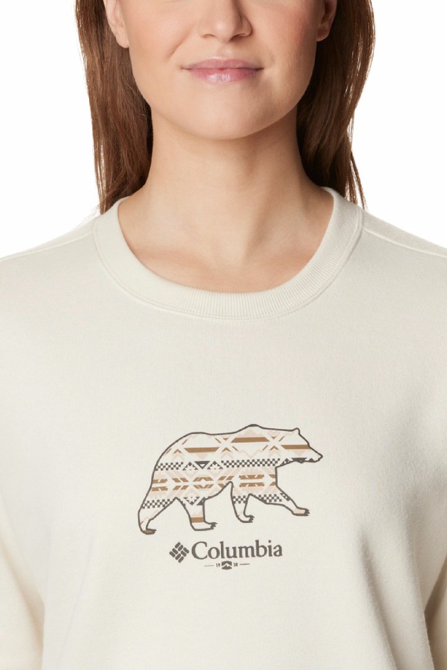 Свитшот женский Columbia Hart Mountain™ II Graphic Crew бежевый 1959781-193 изображение 3