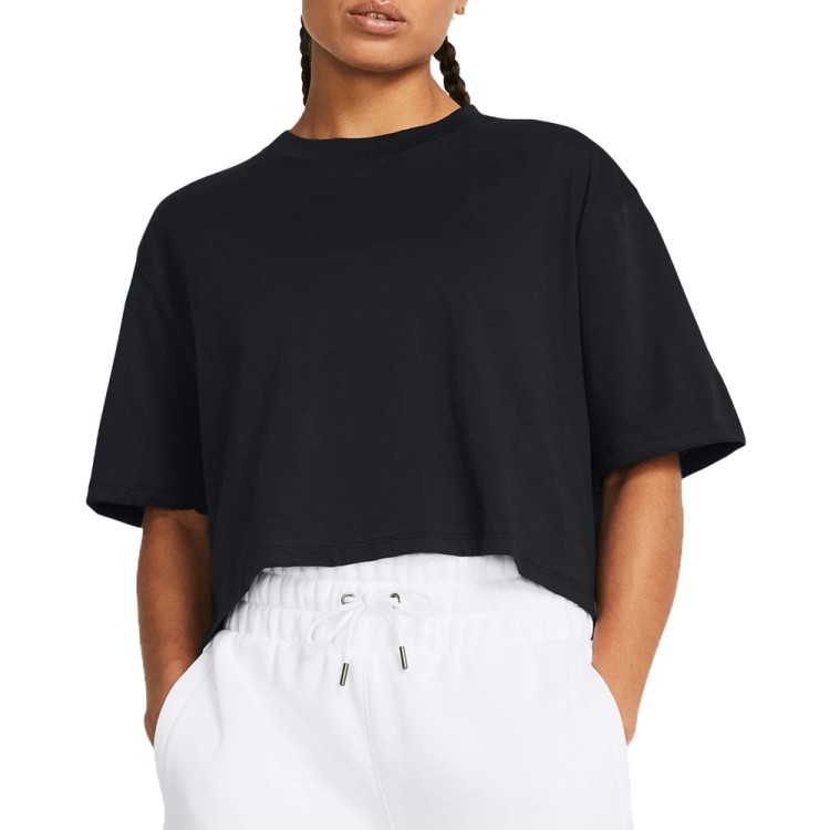 Футболка женская Under Armour Campus Boxy Crop SS черная 1383644-001