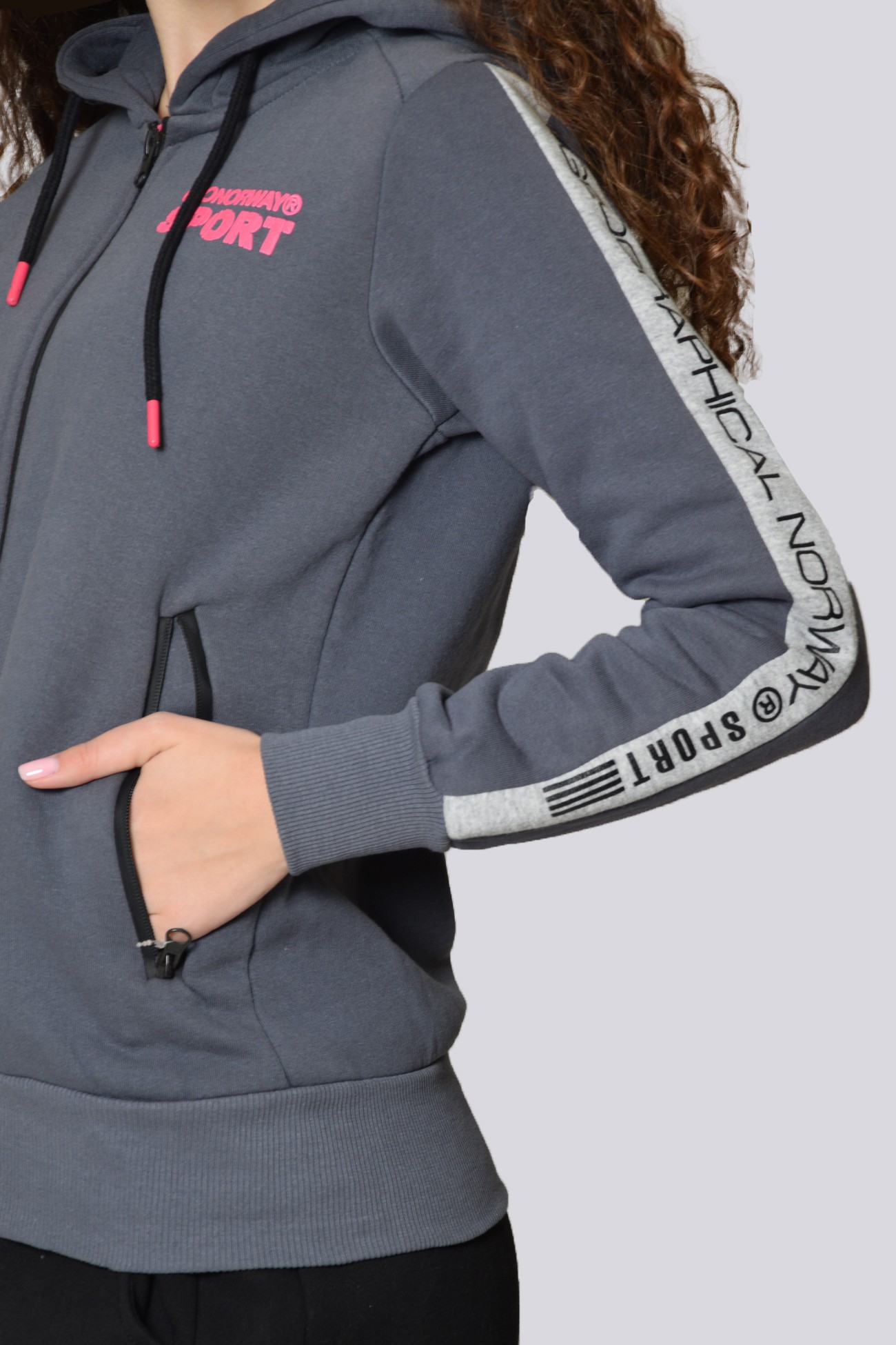 Толстовка жіноча Geographical Norway  сіра  WQ886F-020 изображение 3