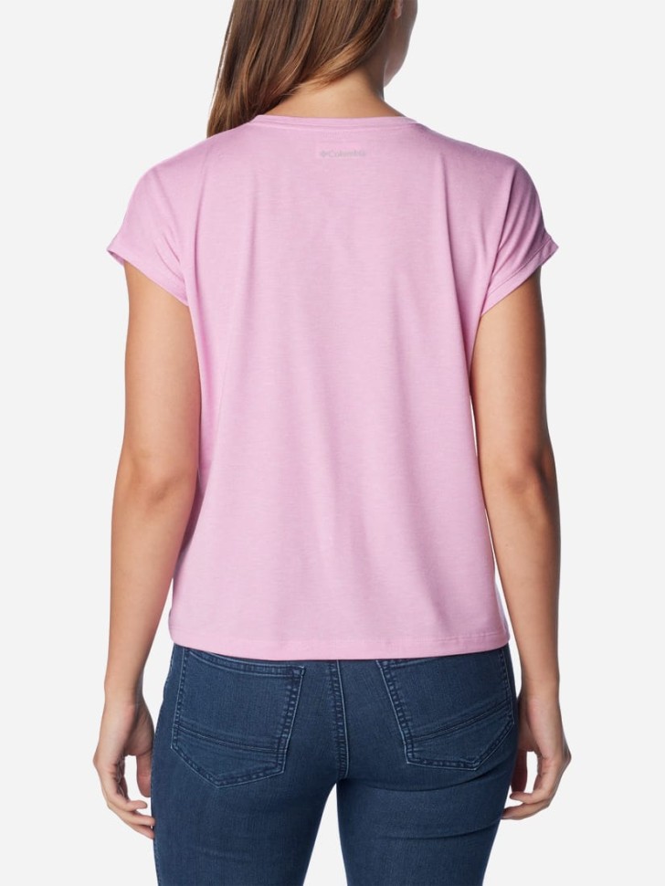 Футболка женская Columbia BOUNDLESS TREK™ SHORT SLEEVE TEE розовая 2033481-561 изображение 3