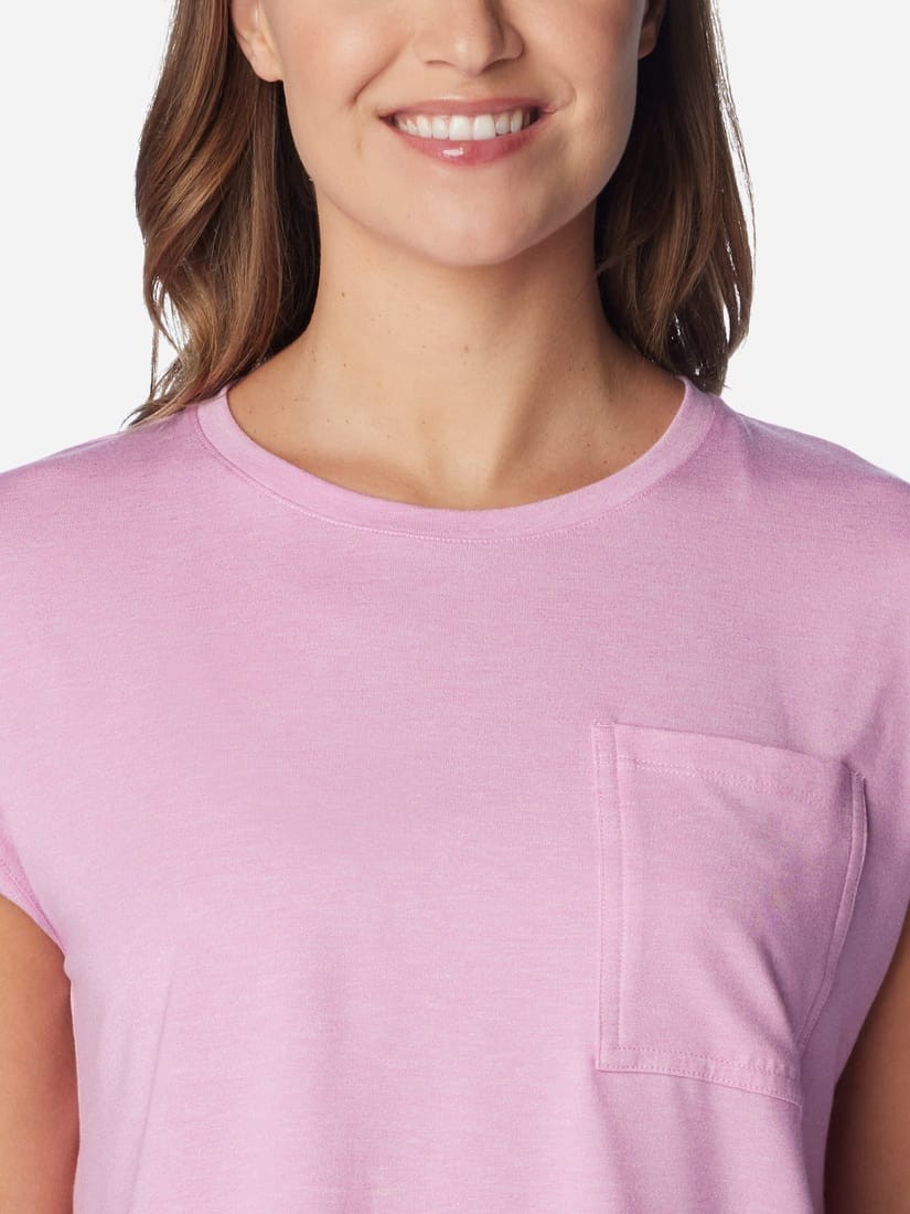 Футболка жіноча Columbia BOUNDLESS TREK™ SHORT SLEEVE TEE рожева 2033481-561 — фото 4