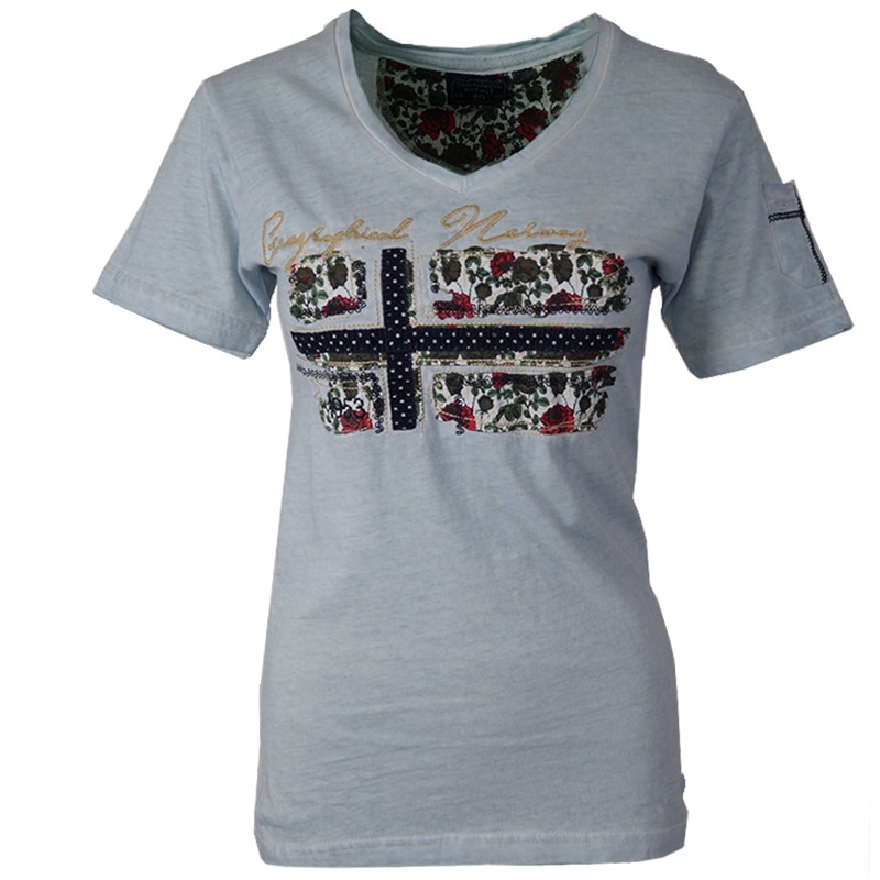 Футболка жіноча Geographical Norway блакитна SR602-400 изображение 1