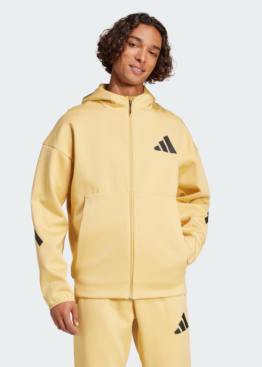 Толстовка мужская Adidas M Z.N.E. FZ бежевая JE3068 изображение 2