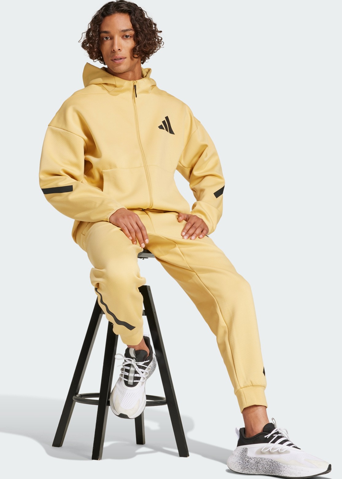 Толстовка мужская Adidas M Z.N.E. FZ бежевая JE3068 изображение 4