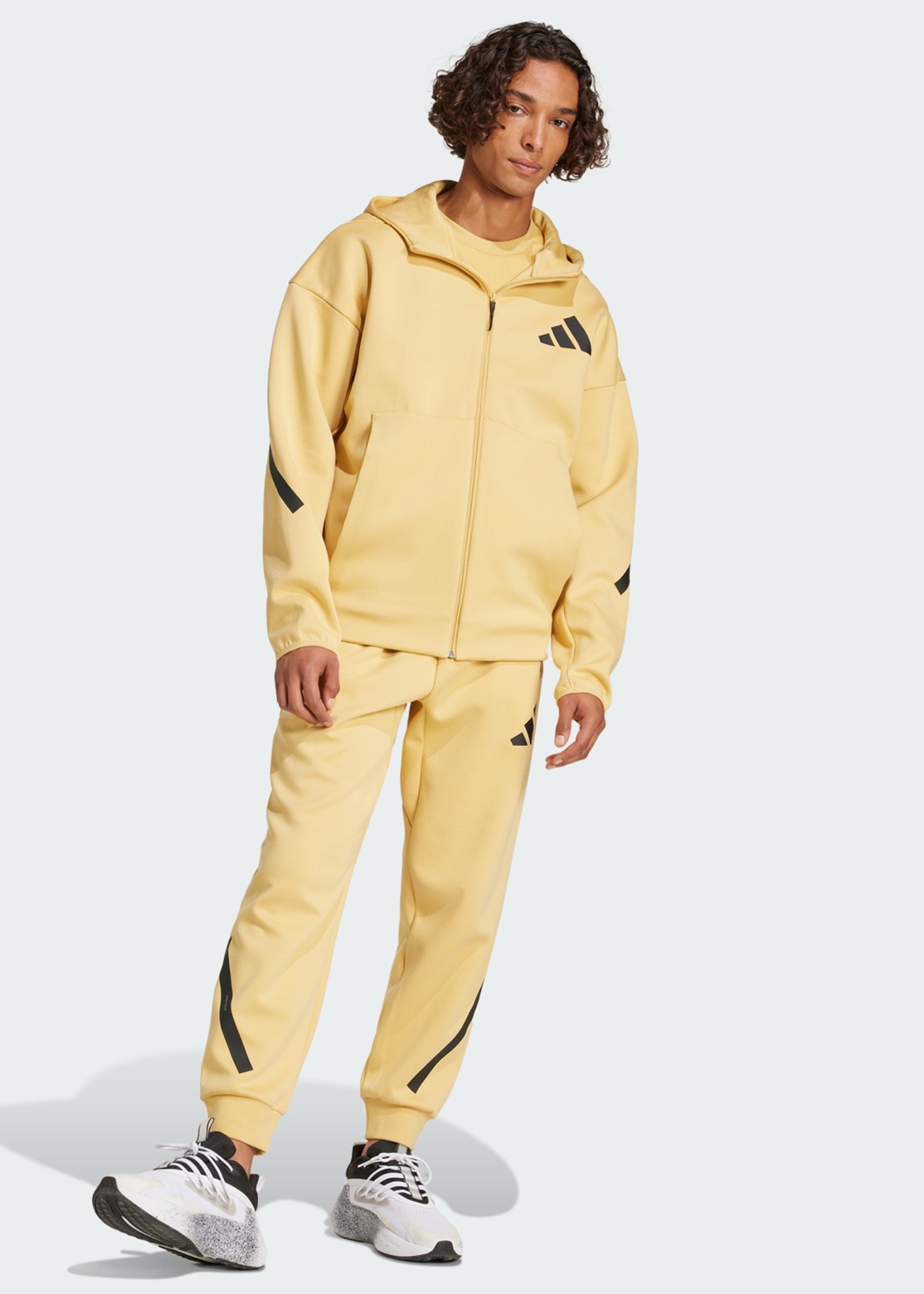 Толстовка мужская Adidas M Z.N.E. FZ бежевая JE3068 изображение 5