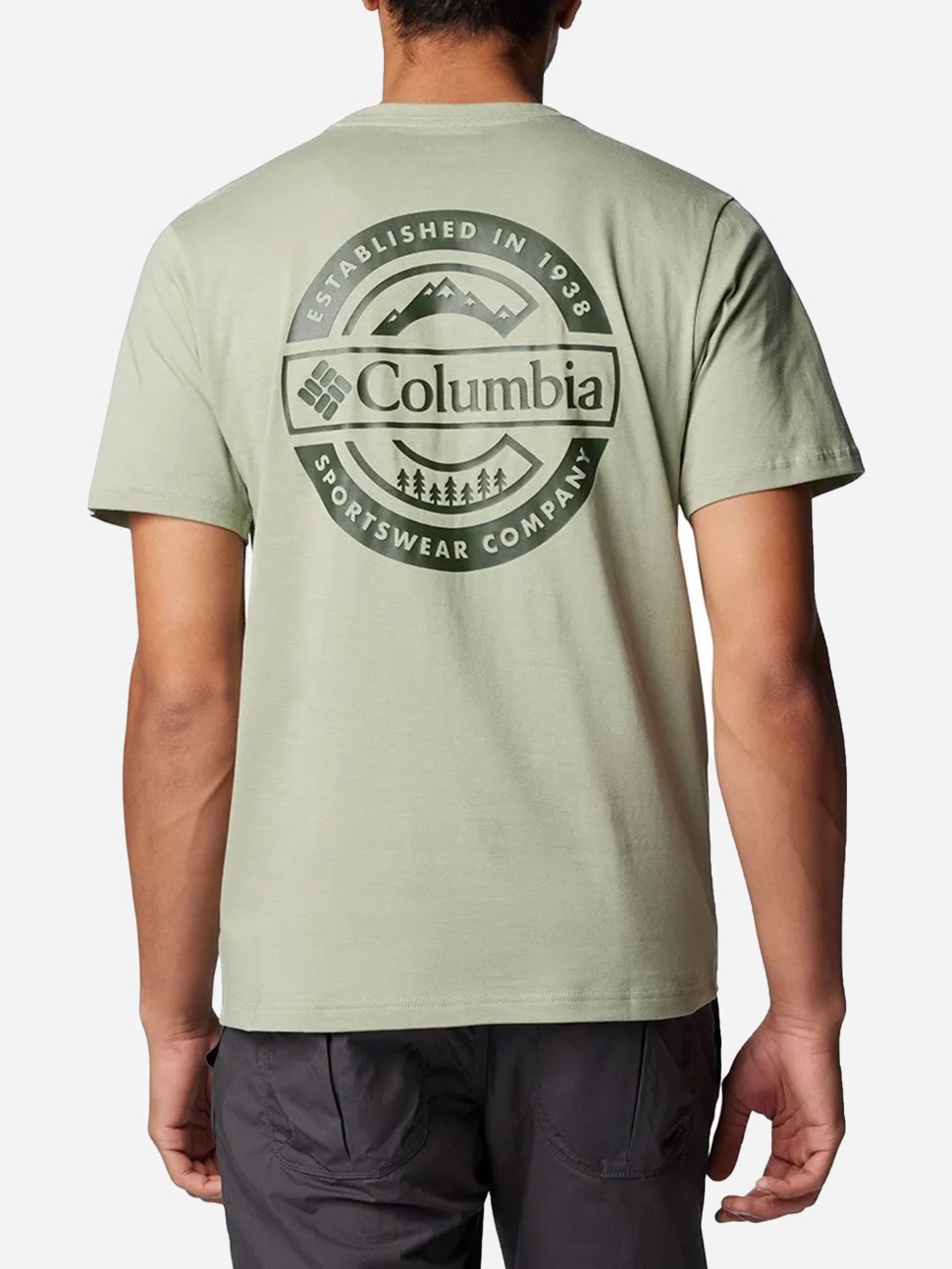 Футболка чоловiча Columbia Rapid Ridge™ Back Graphic Tee II хакі 1934821-348 — фото 4