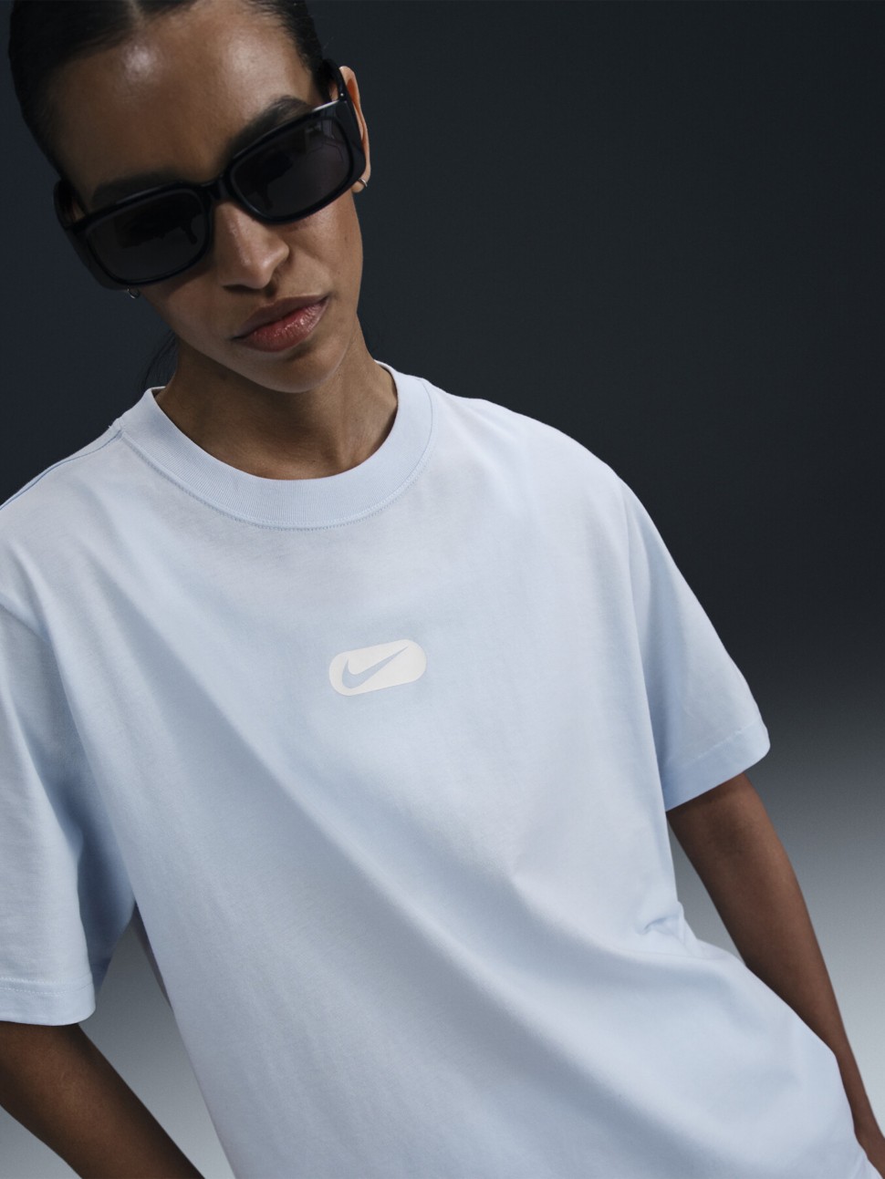 Футболка жіноча Nike W NSW CLUB SS TEE OC SWOOSH блакитна HQ1698-423 — фото 5
