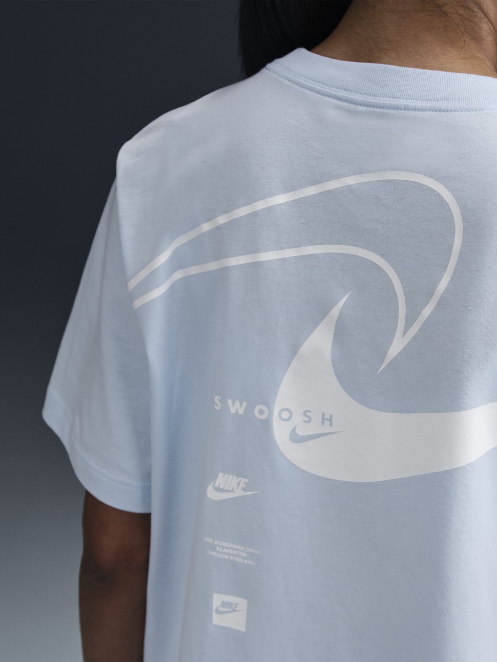 Футболка жіноча Nike W NSW CLUB SS TEE OC SWOOSH блакитна HQ1698-423 — фото 6