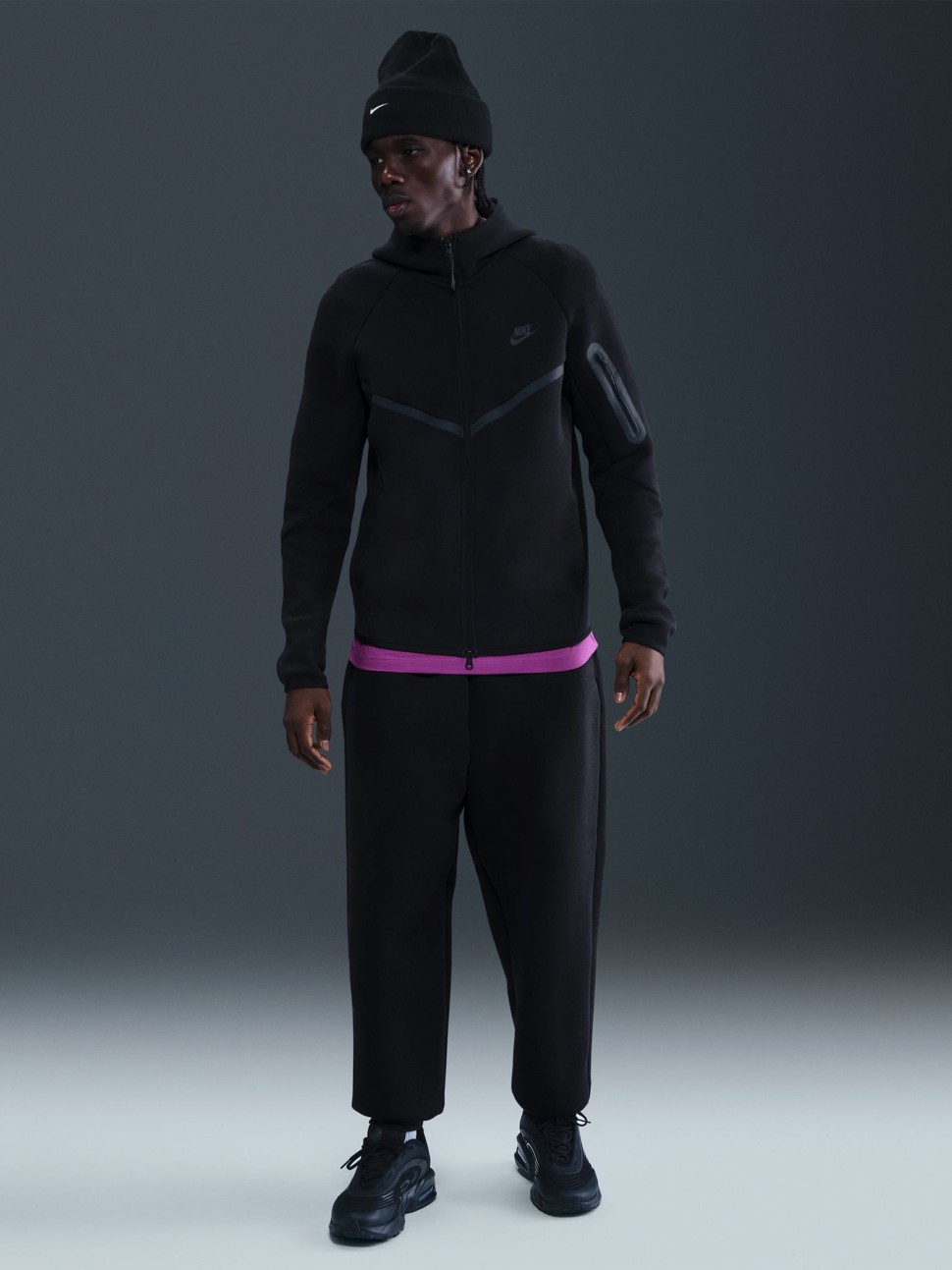 Толстовка чоловіча Nike M NK TCH FLC FZ WR HOODIE чорна HV0949-010 — фото 5