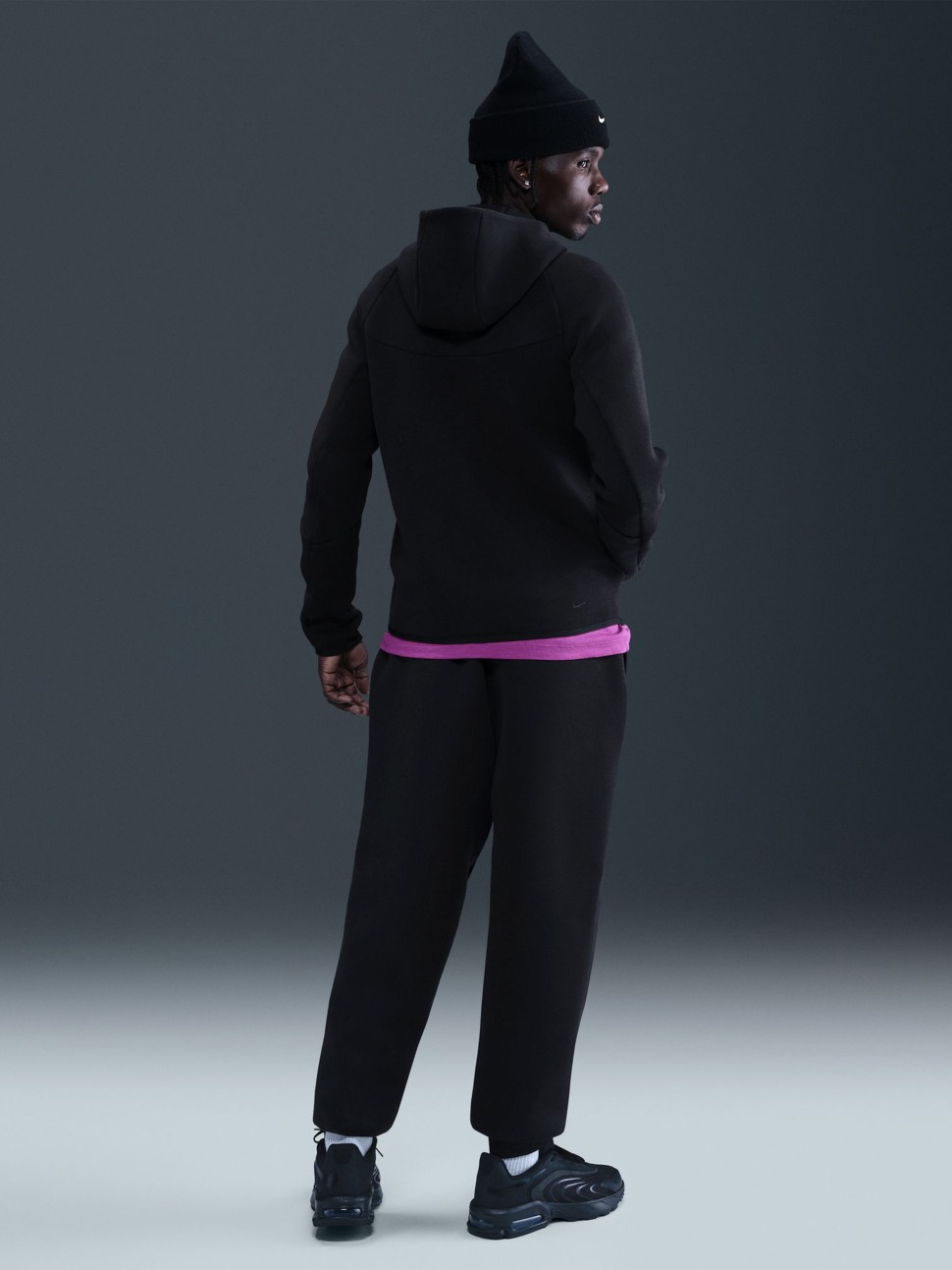 Толстовка чоловіча Nike M NK TCH FLC FZ WR HOODIE чорна HV0949-010 — фото 6