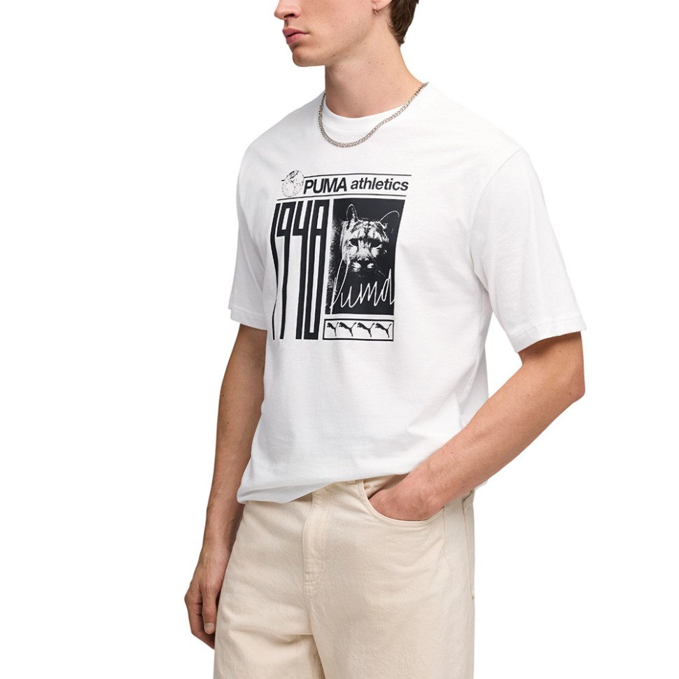 Футболка мужская Puma GRAPHIC Photoprint Tee белая 69178502 — Sport City Футболка мужская Puma GRAPHIC Photoprint Tee белая 69178502
