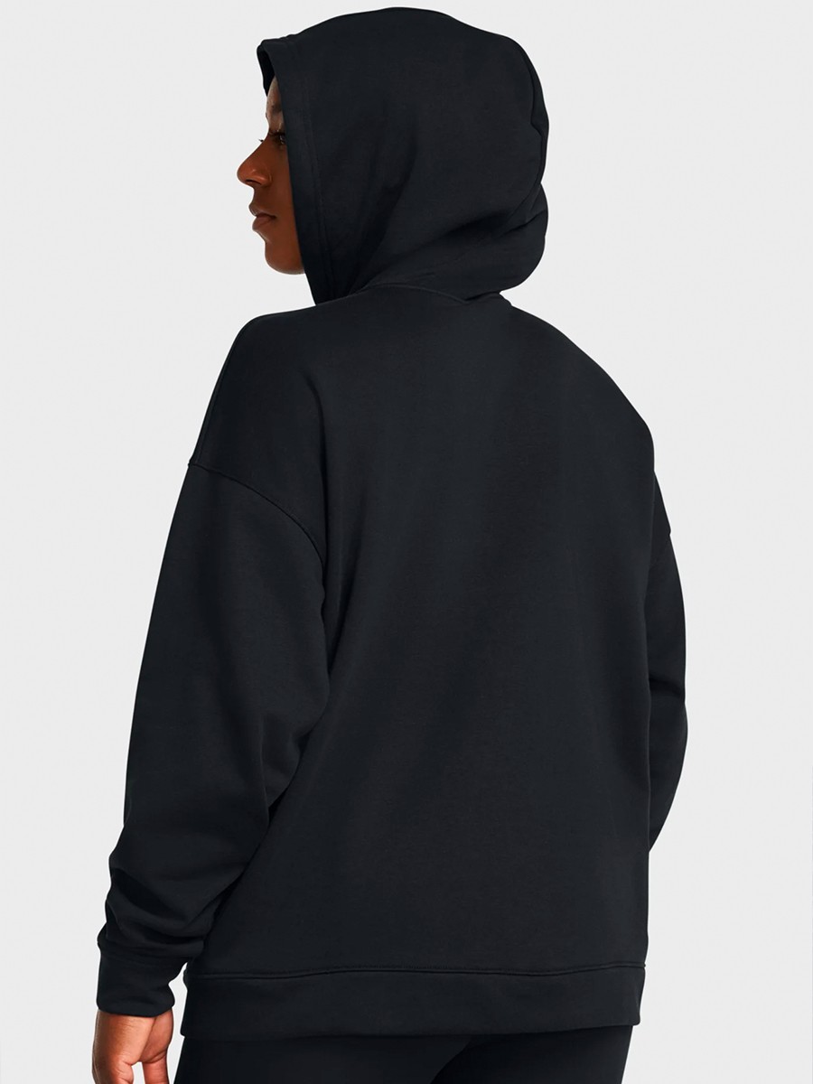 Толстовка женская Under Armour UA Rival Terry OS FZ Hooded черная 1386043-001 изображение 2