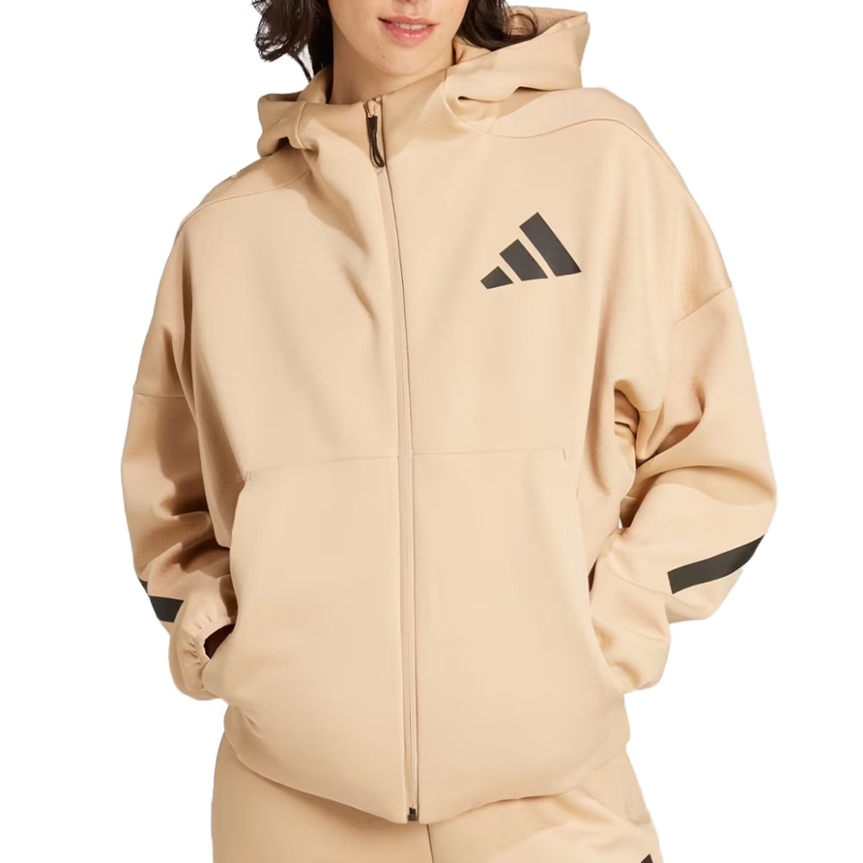 Толстовка жіноча Adidas W Z.N.E. FZ бежева JD9594 — фото 1