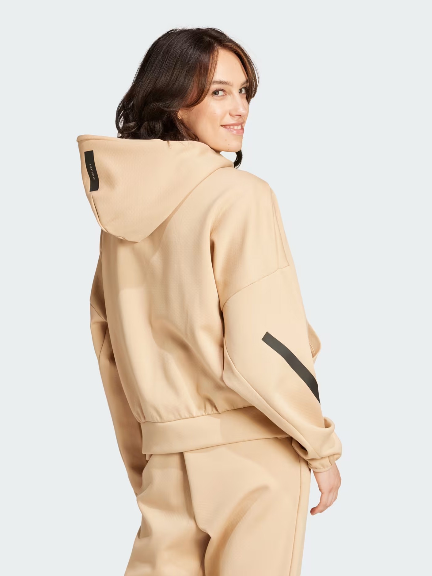 Толстовка жіноча Adidas W Z.N.E. FZ бежева JD9594 изображение 3