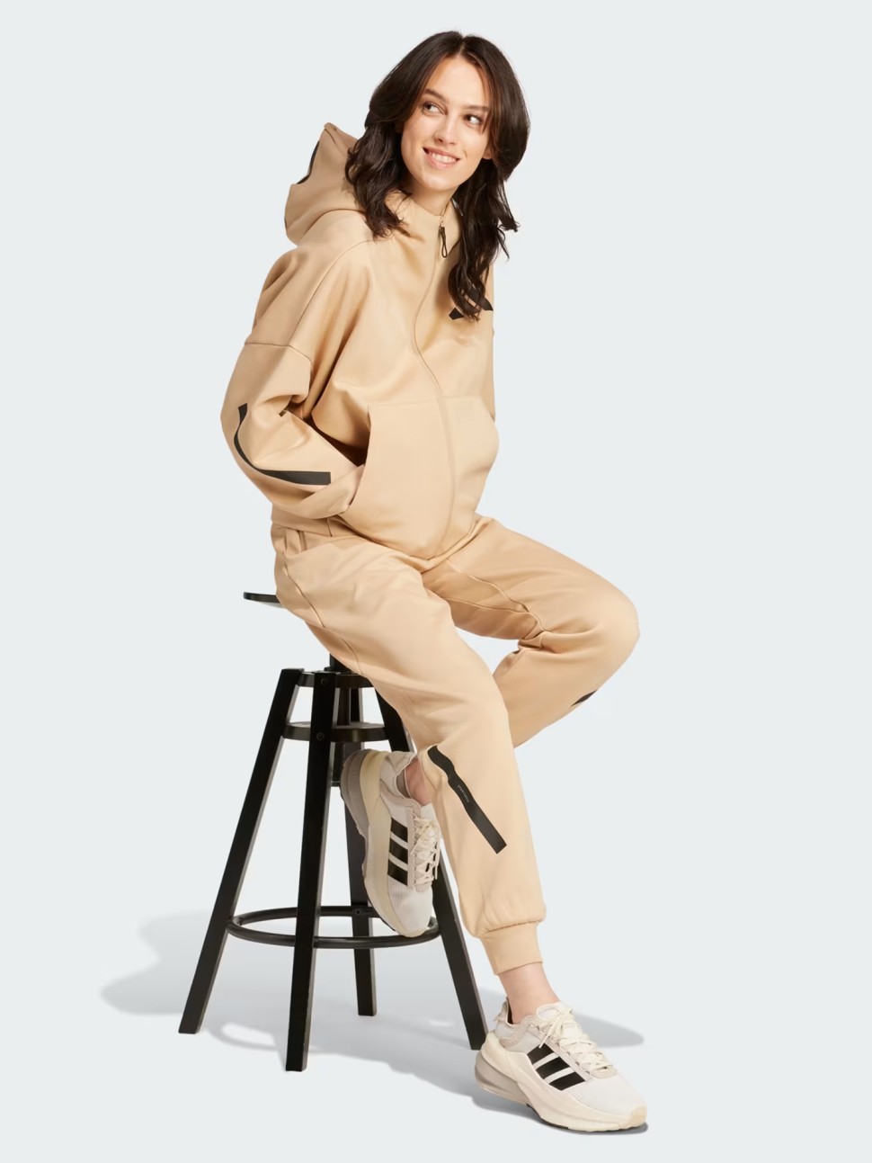 Толстовка жіноча Adidas W Z.N.E. FZ бежева JD9594 — фото 4