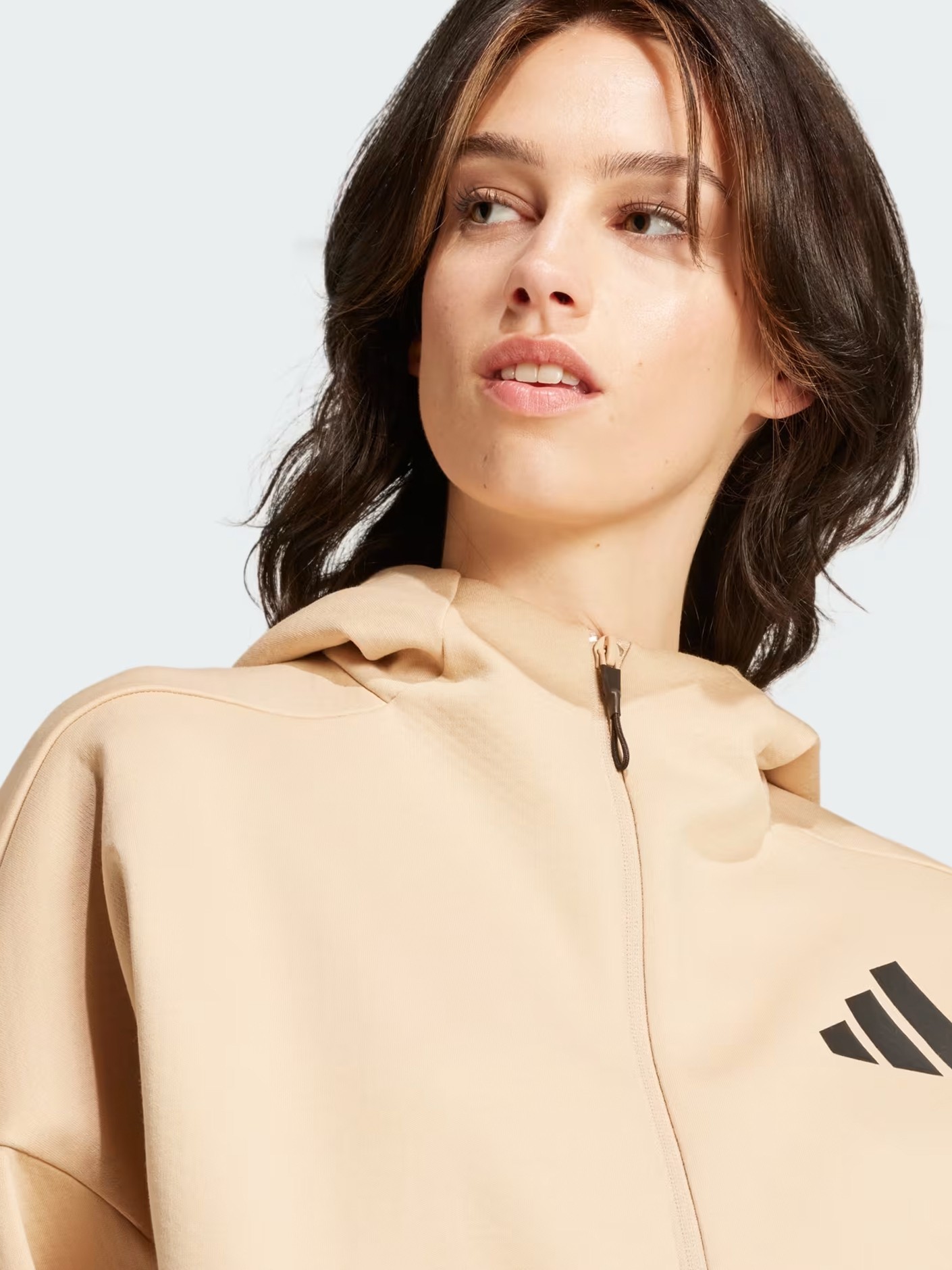 Толстовка жіноча Adidas W Z.N.E. FZ бежева JD9594 изображение 6
