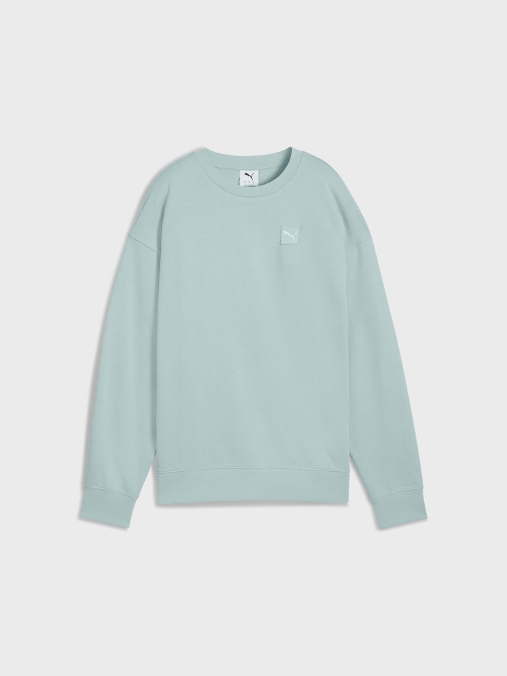 Толстовка жіноча Puma ESS ELEVATED Comfort Crew м'ятна 68501767 изображение 5